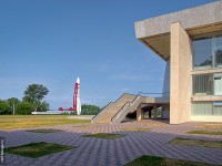 Ракета-носитель Р-7 на площадке перед Музеем истории космонавтики имени К. Э. Циолковского в Калуге